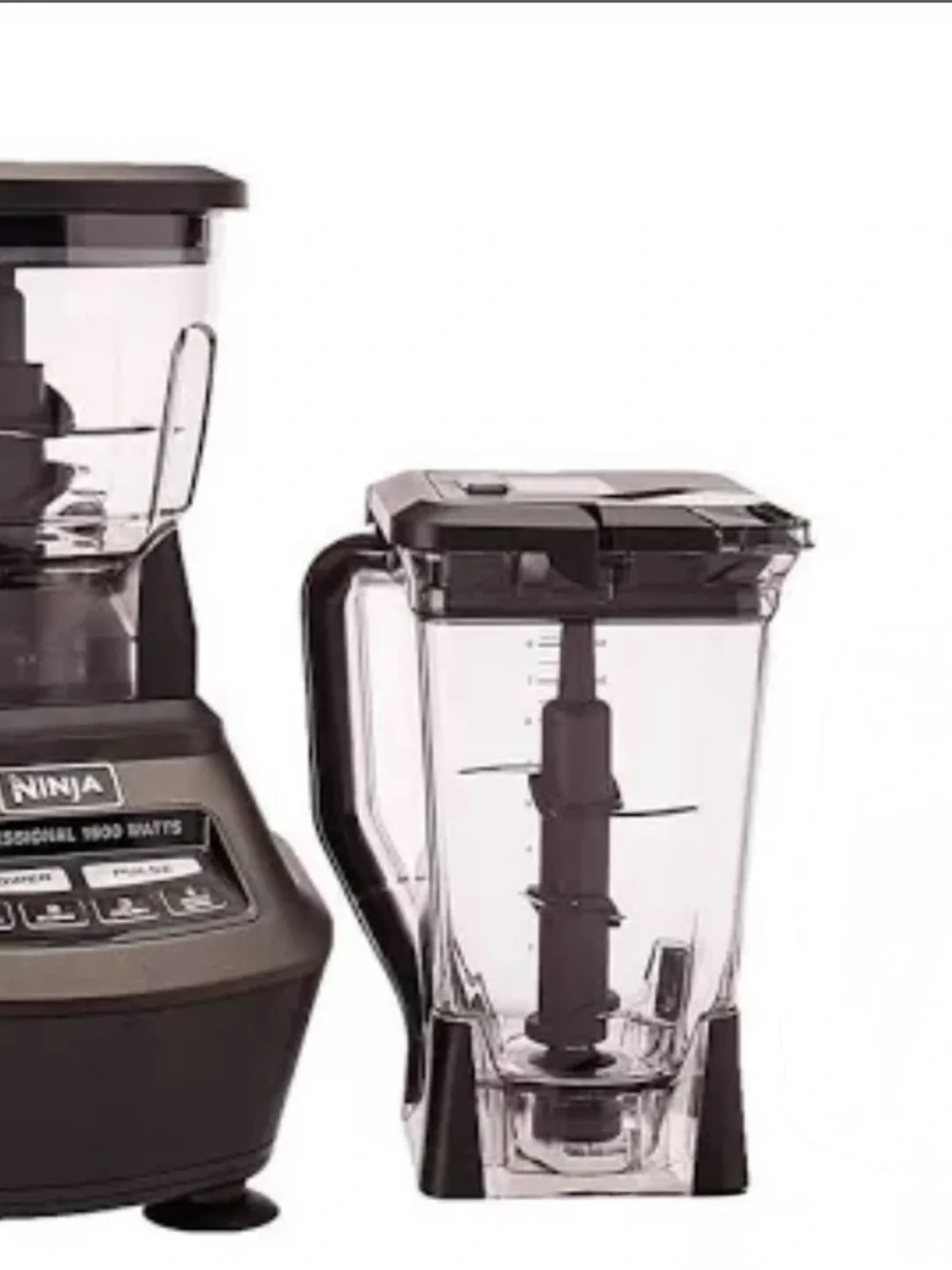 Ninja Compact Blender Base with Two Smoky Green Pitchers